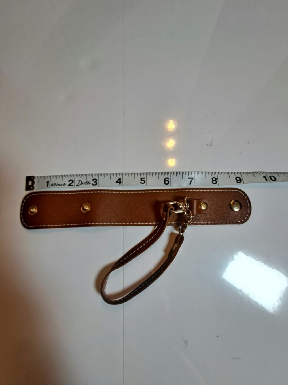 Brown Faux Leather Scarf Holder Bag Accessory - Picture 6 of 6